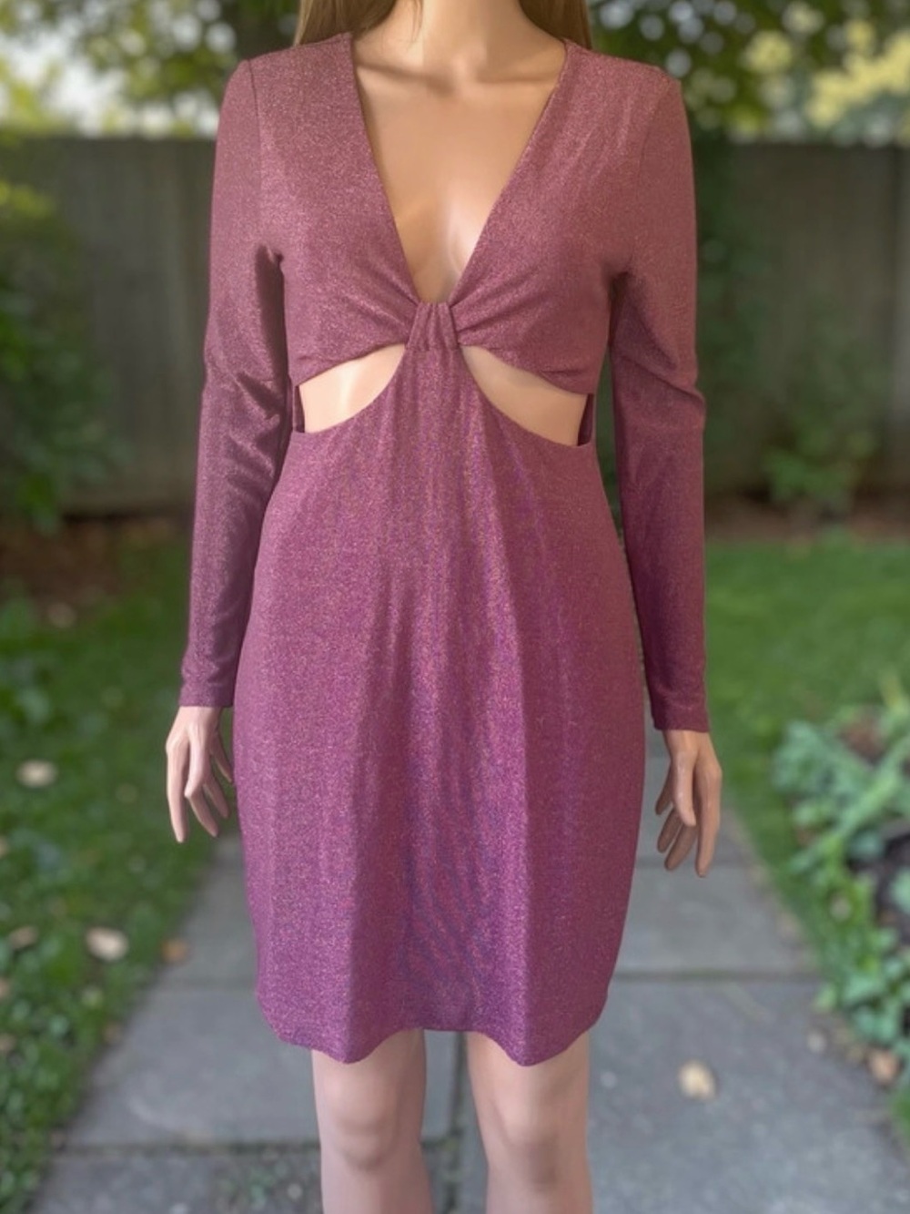 Wild Fable NWT Metallic Cutout Bodycon
Dress Pink Purple Size M Party Club